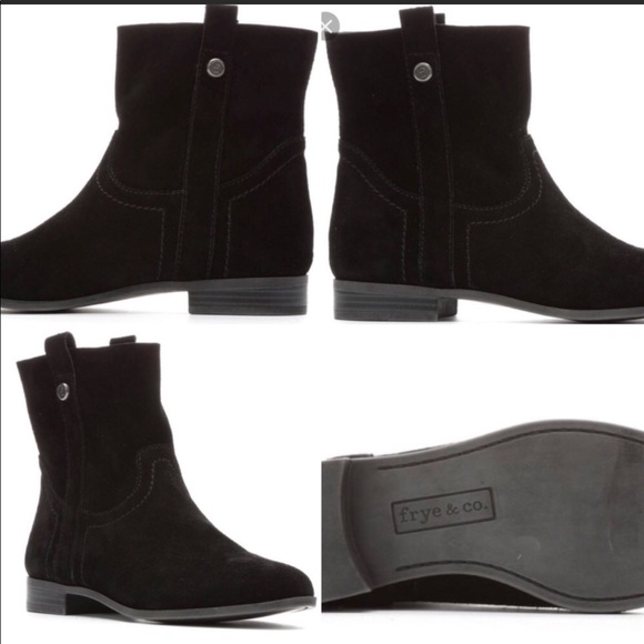 black pull on booties